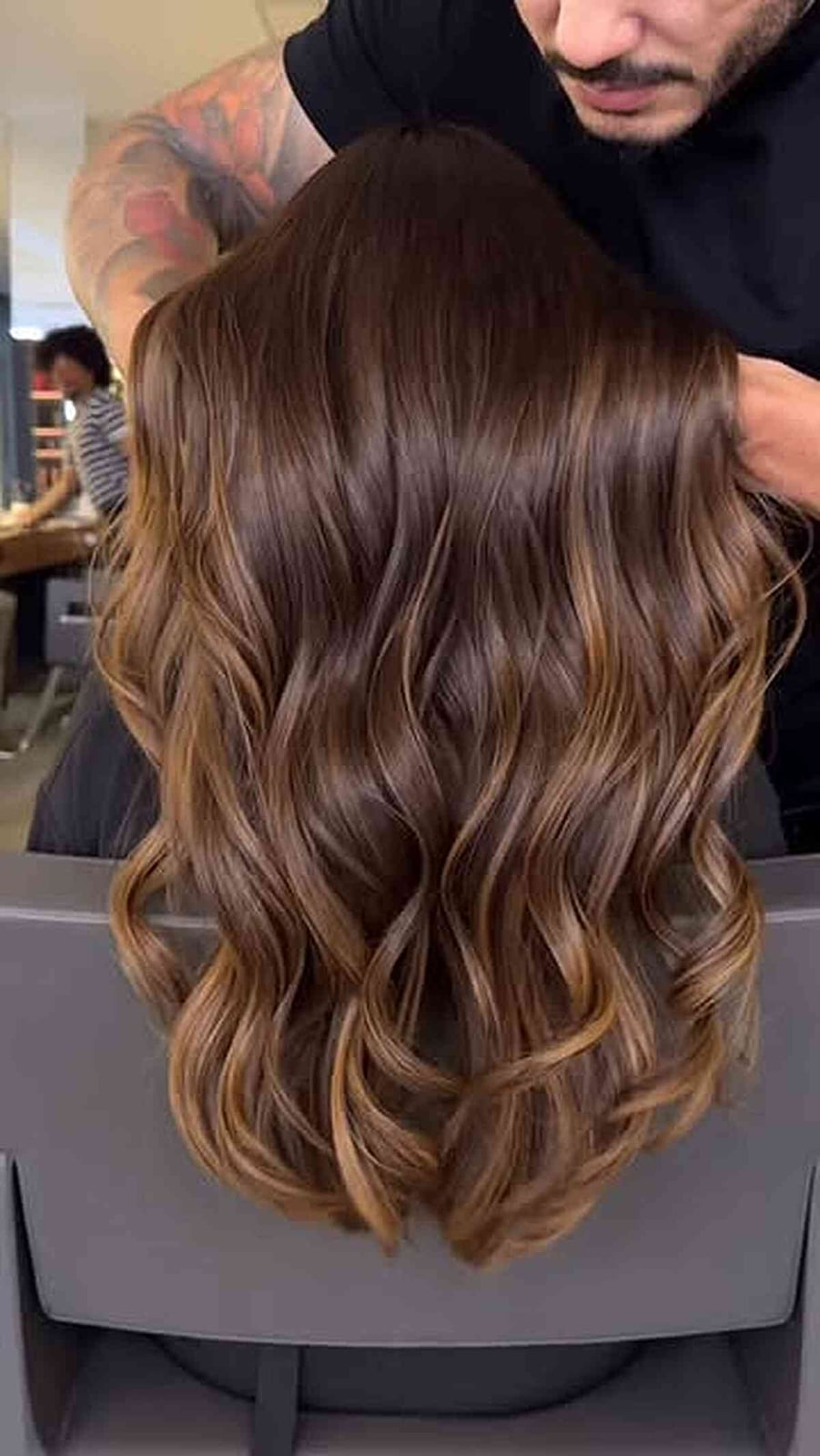 Dark Brown With Lighter Highlights Loose Flowing Waves — Simple Dark Brown Highlights
