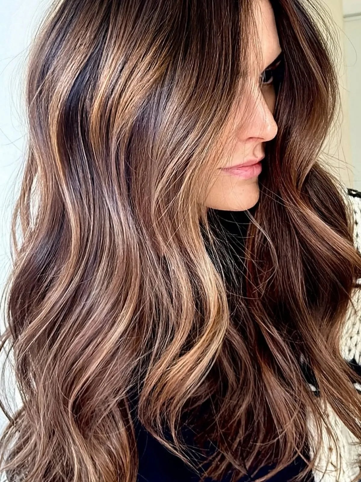 Medium Brown With Subtle Lighter Brown Collarbone Medium Brown With Subtle Lighter Brown Collarbone — Simple Dark Highlights