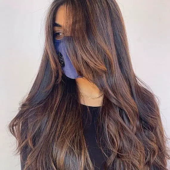 Dark Brown Mid-Back With Subtle Lighter Highlights, Close-Up Take Dark Brown Mid-Back With Subtle Lighter Highlights, Close-Up Take — Simple Dark Highlights