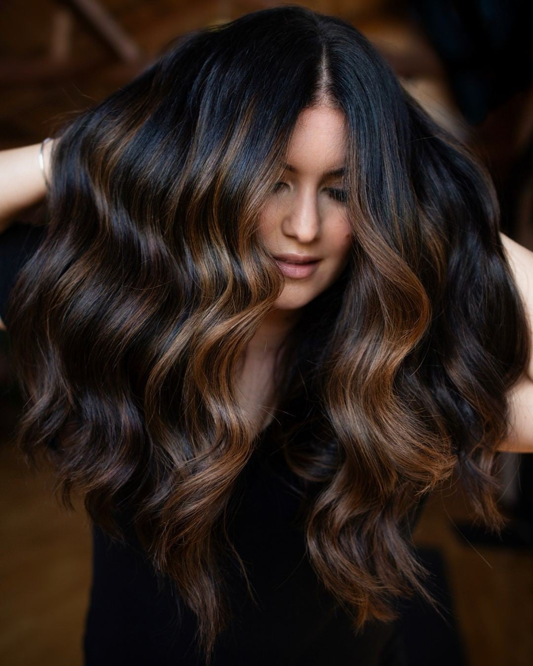 Dimensional Dark Brown With Warm Brown Highlights Dimensional Dark Brown With Warm Brown Highlights — Simple Dark Highlights
