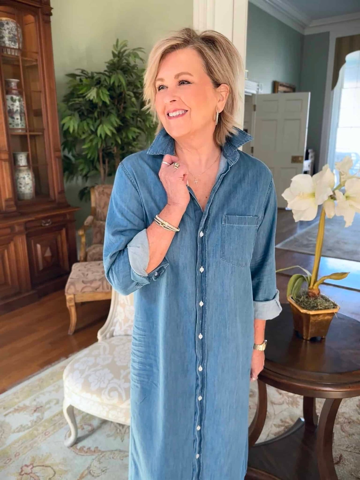 Long Sleeve Denim Shirt Dress — Simple Denim Dress Outfits
