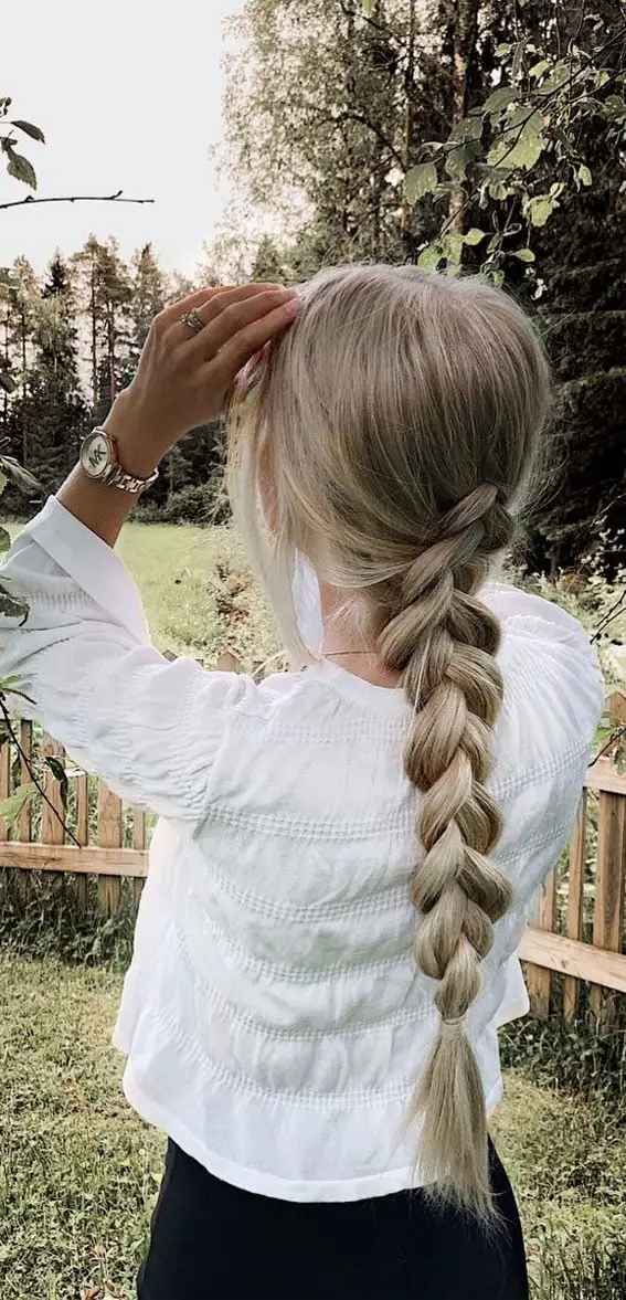 Mid-Back Dutch Braid With Ash Blonde — Simple Different Hairstyles