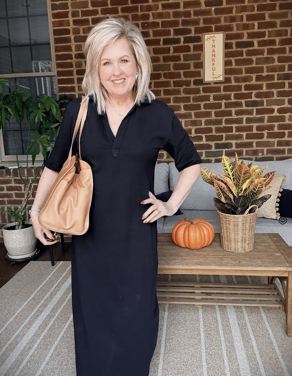 Relaxed Fit Black Jersey Knit Maxi Dress Relaxed Fit Black Jersey Knit Maxi Dress — Simple Dinner Outfits