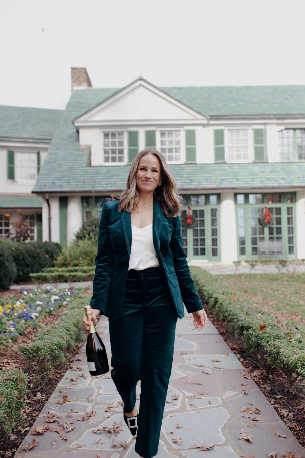 A Tailored Deep Teal Velvet Suit A Tailored Deep Teal Velvet Suit — Simple Dinner Party Outfits