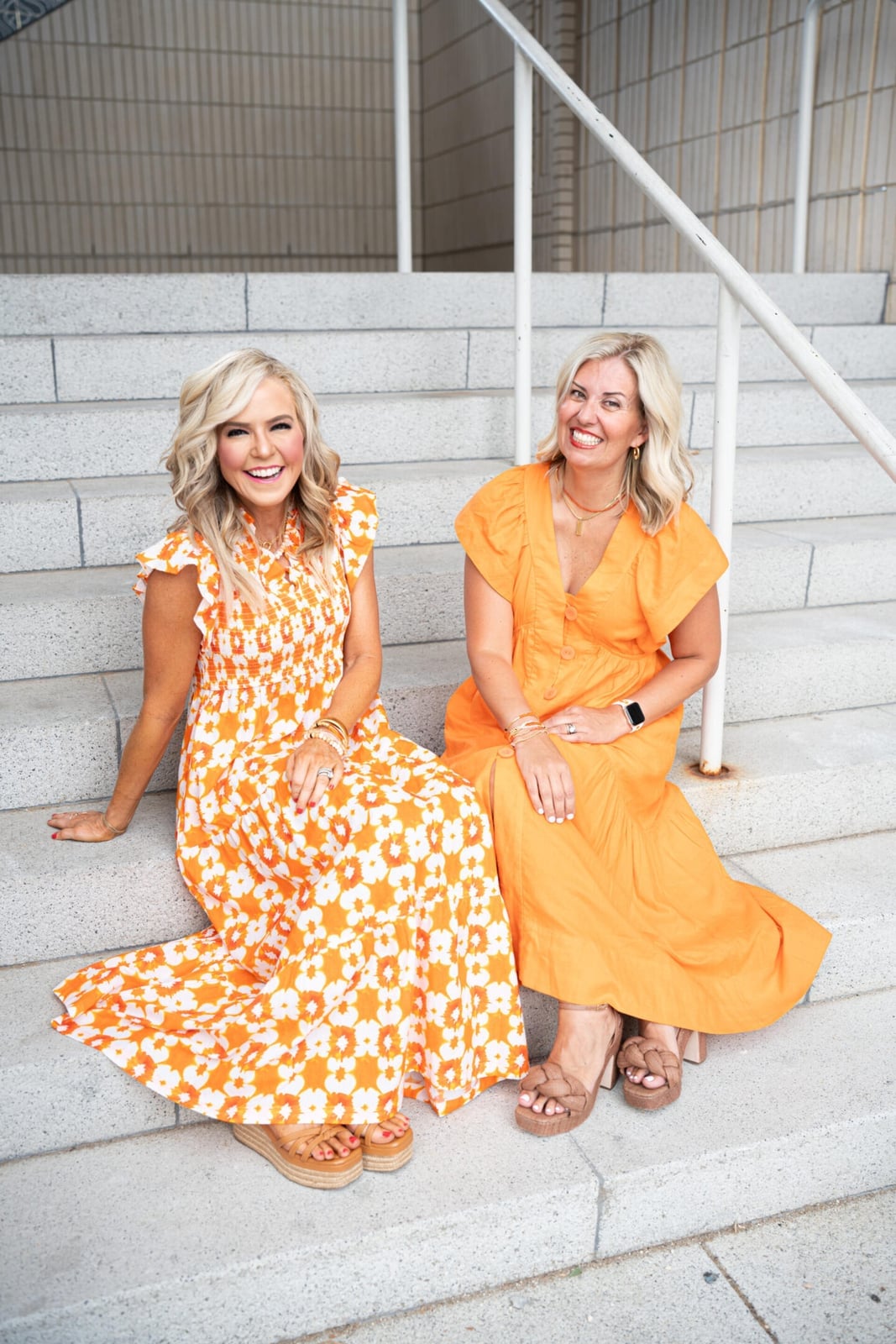 Orange A-Line Maxi Dresses with Ruffled Sleeves Orange A-Line Maxi Dresses with Ruffled Sleeves — Simple Dress Up Day Ideas