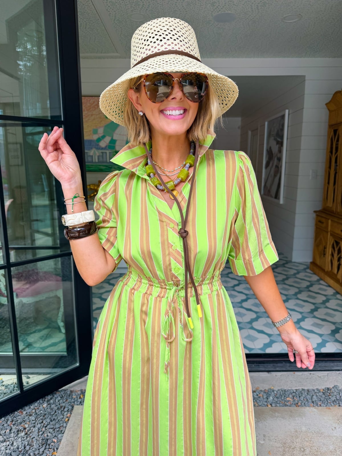 Lime Green Striped Midi Dress Lime Green Striped Midi Dress — Simple Dresses for Moms