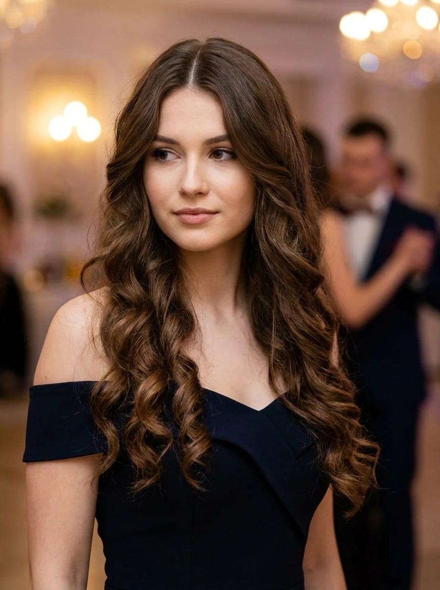 Long Dark Brown Curls With Caramel Long Dark Brown Curls With Caramel — Simple Dresses Hairstyles