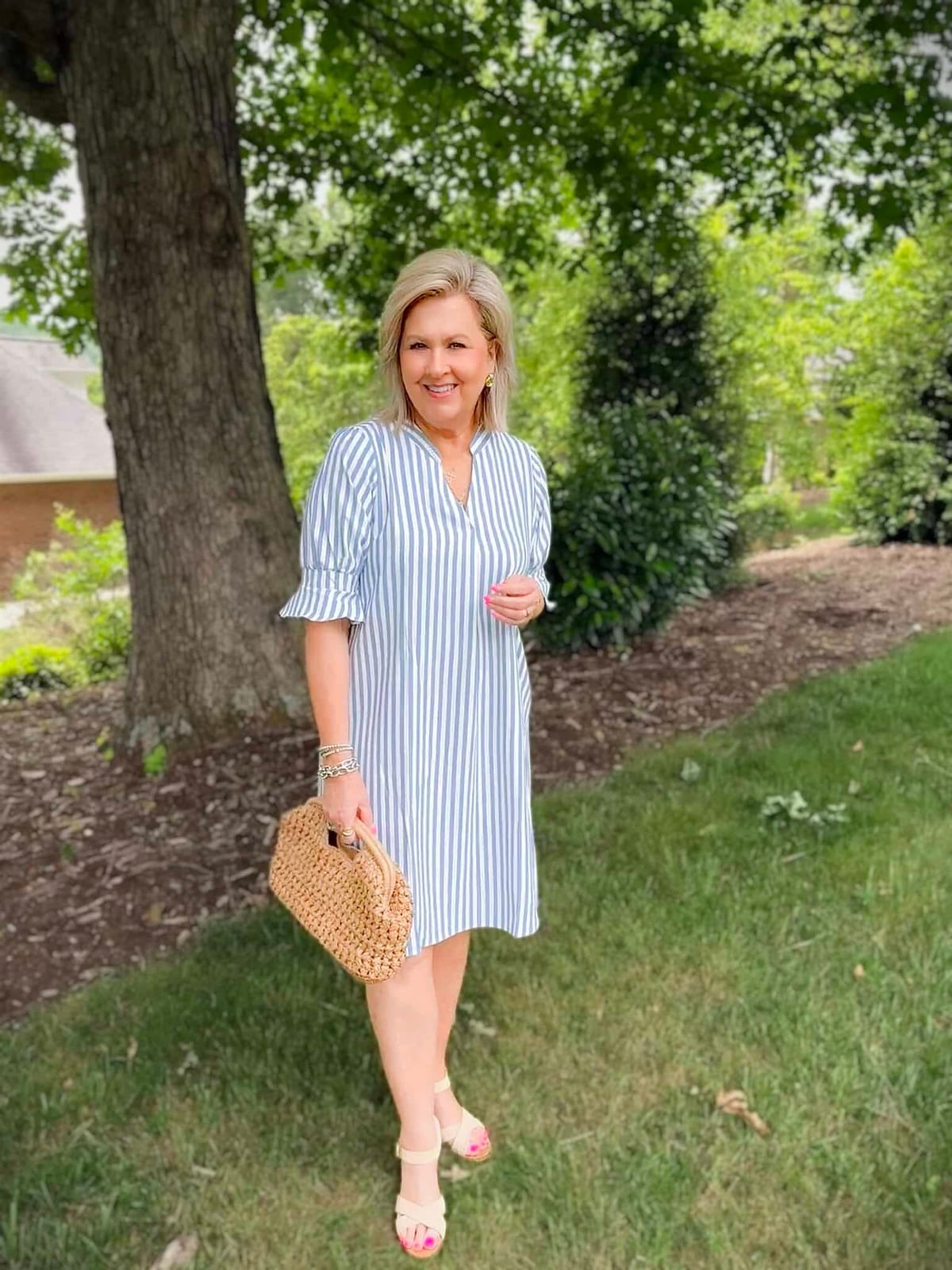 Blue Striped A-Line Shift Dress Blue Striped A-Line Shift Dress — Simple Dresses to Wear