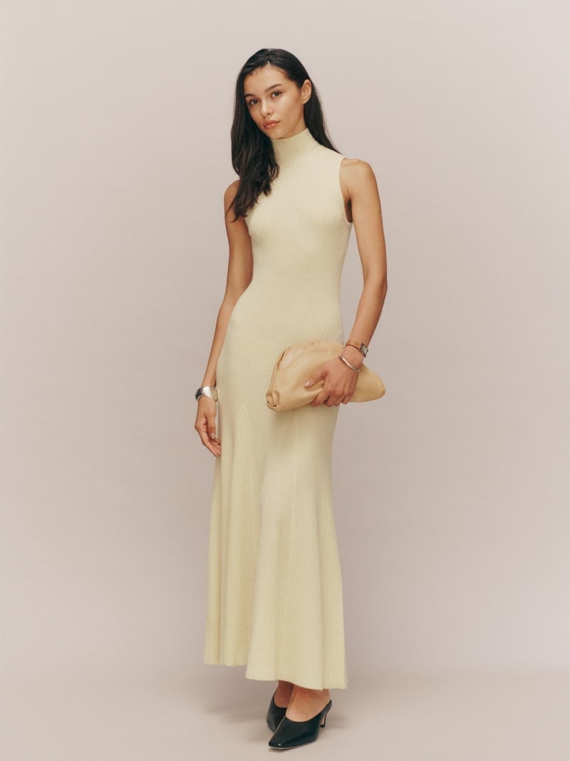 Pale Yellow Ribbed Knit Sleeveless Dress Pale Yellow Ribbed Knit Sleeveless Dress — Simple Dresses to Wear