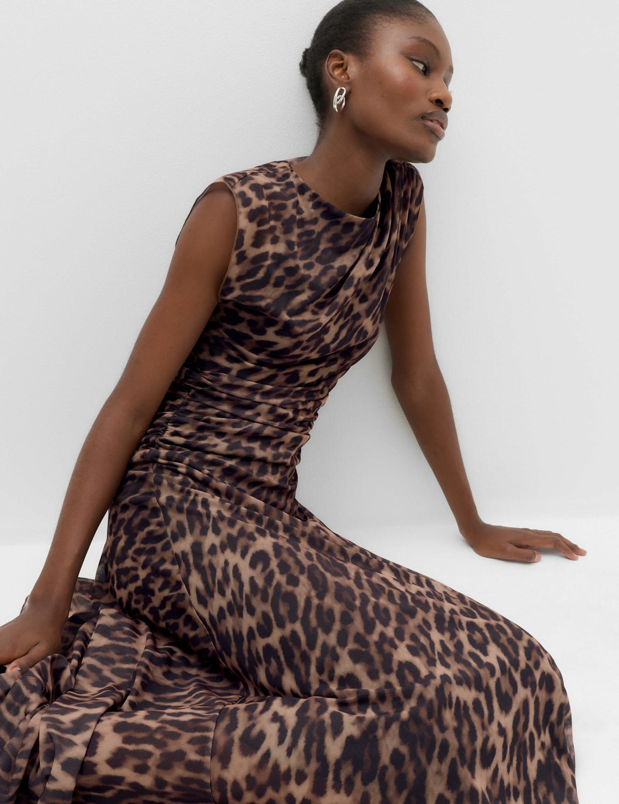 Leopard Print Mesh Midi Dress — Simple Dressy Outfits