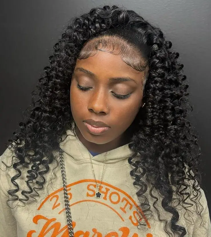 Thick Curly Mid-Back Hair With Laid Edges — Simple Edges Hairstyles