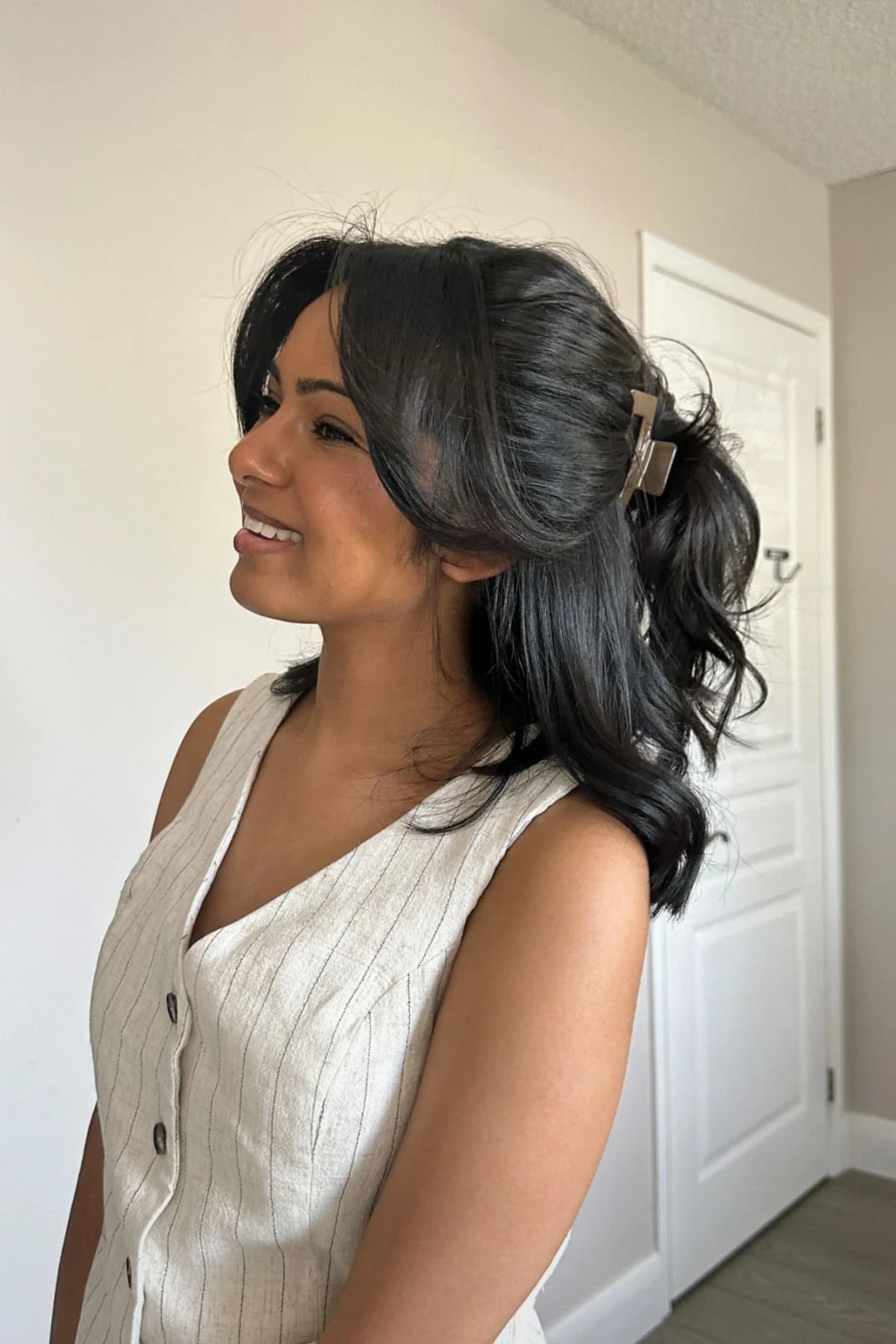 Collarbone Half-Up With Loose Waves — Simple Edges Hairstyles