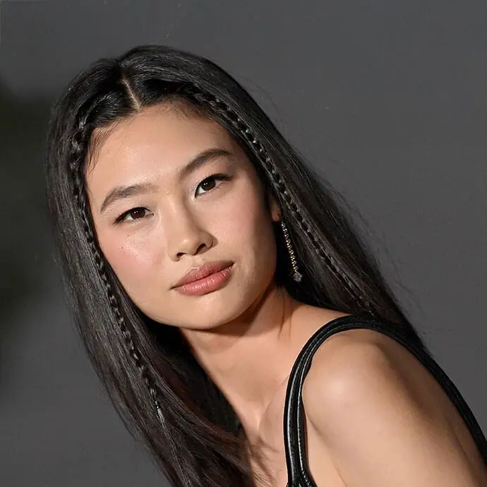 Long Dark Hair With Mini Braids Along Hairline — Simple Edges Hairstyles