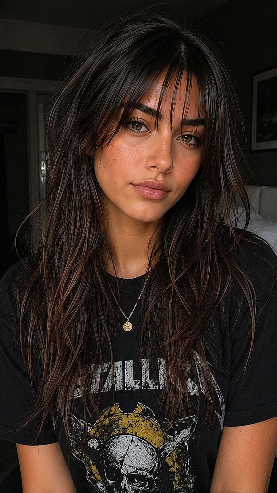 Mid-Length Layers With Curtain Bangs — Simple Edgy Haircuts