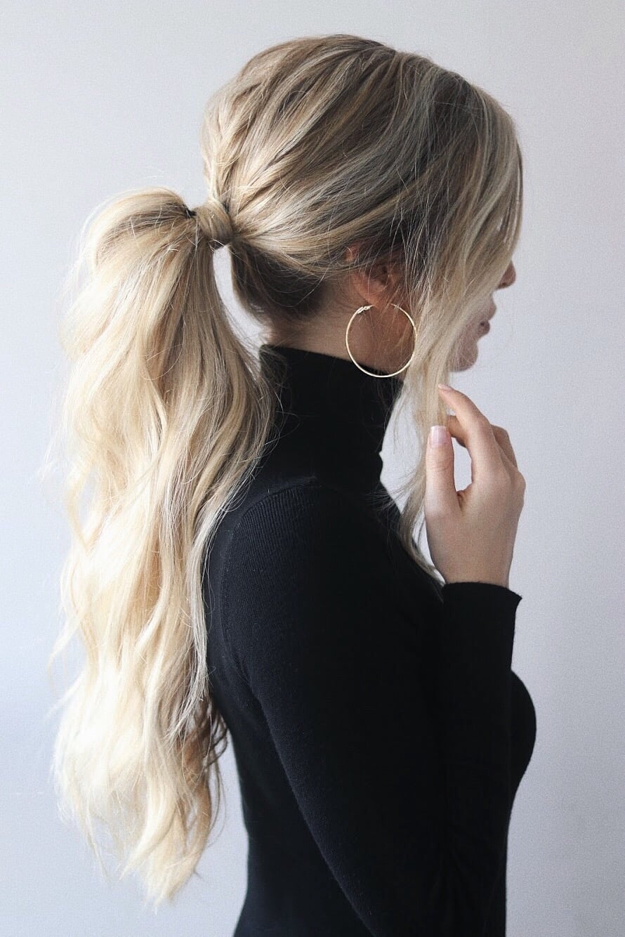 Ash Blonde High Ponytail With Volume Ash Blonde High Ponytail With Volume — Simple Extensions Hairstyles