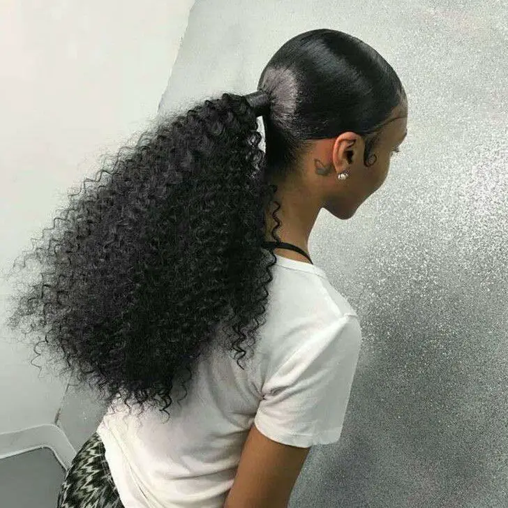 Black Voluminous Curly Ponytail Black Voluminous Curly Ponytail — Simple Extensions Hairstyles