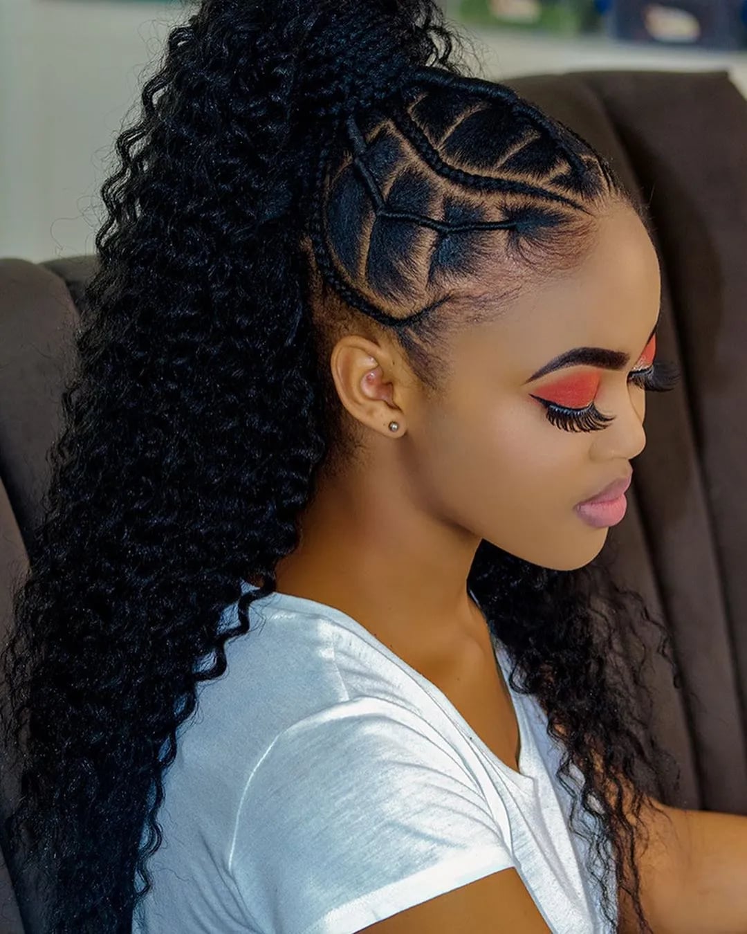 Black Curly Braids and Ponytail, Mid-Back Black Curly Braids and Ponytail, Mid-Back — Simple Extensions Hairstyles