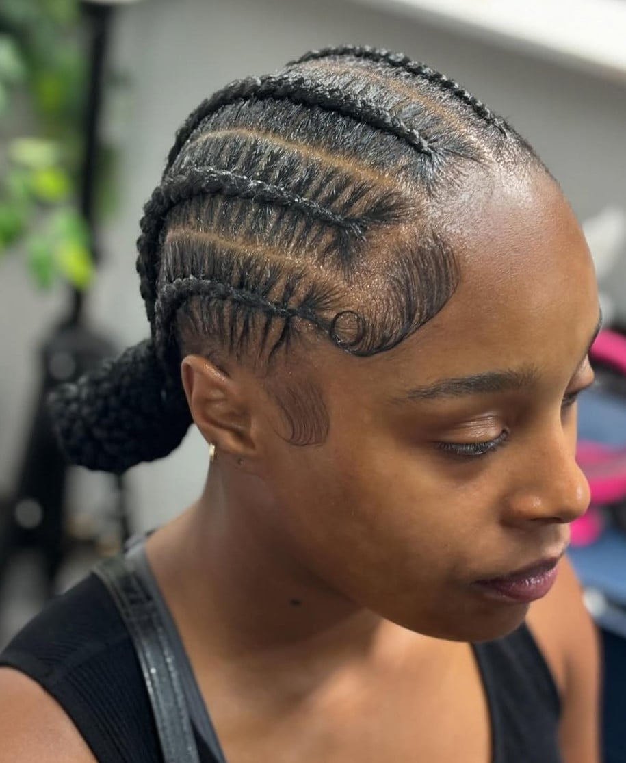 Coily Mid-Back Braids With Laid Edges Coily Mid-Back Braids With Laid Edges — Simple Feed in Braids
