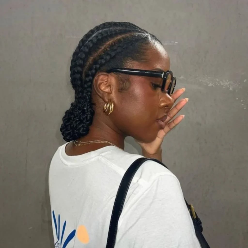 Two Feed In Braids With Wavy Ends Two Feed In Braids With Wavy Ends — Simple Feed in Braids
