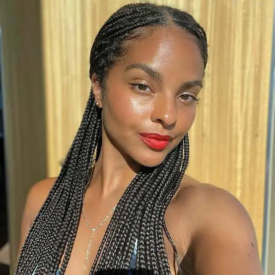Neat Mid-Back Box Braids Neat Mid-Back Box Braids — Simple Feed in Braids