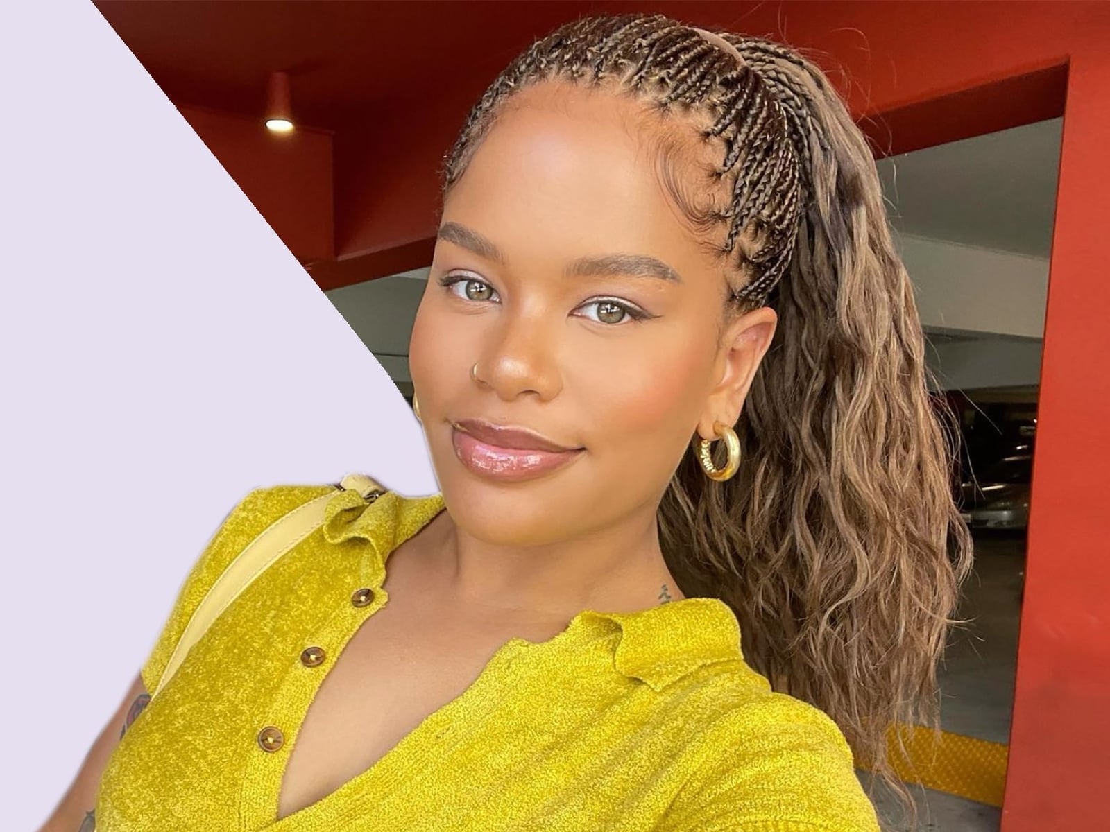 Mid-Back Braids With Gray Highlights Mid-Back Braids With Gray Highlights — Simple Feed in Braids