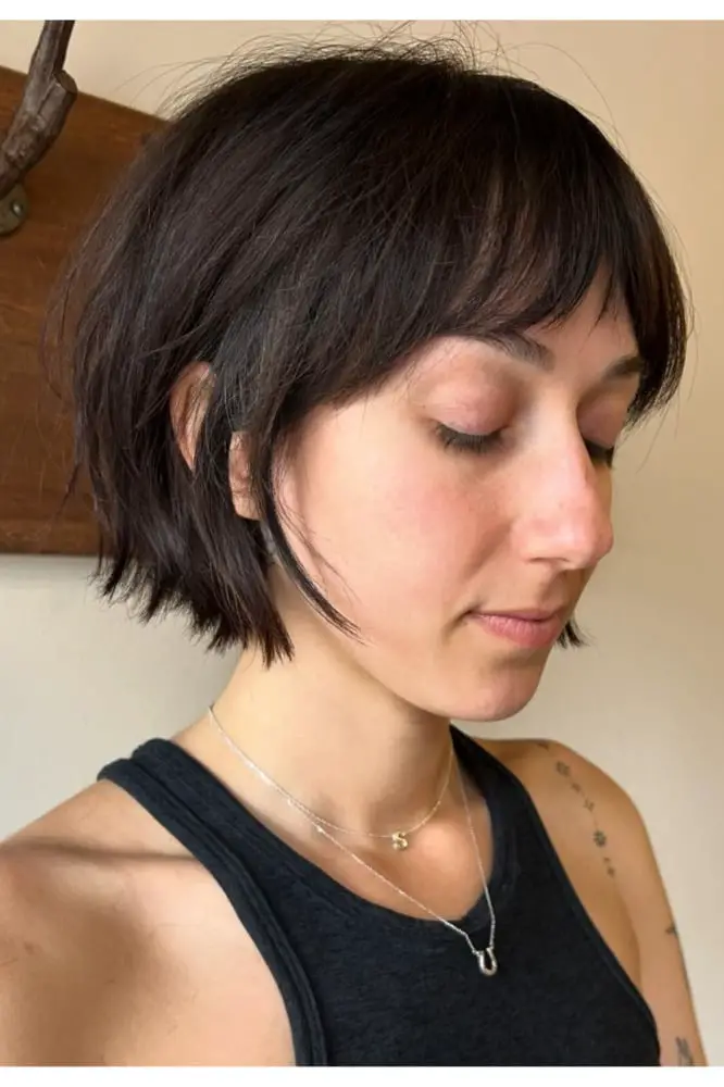 Ear Length Bob With Short Bangs — Simple French Bob