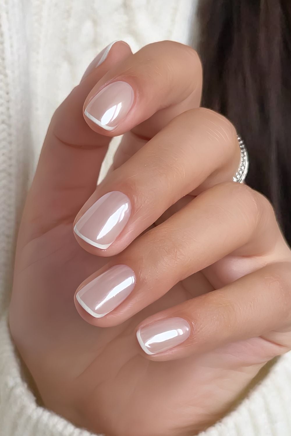 Short Almond Milky Sheer French Short Almond Milky Sheer French — Simple French Nails