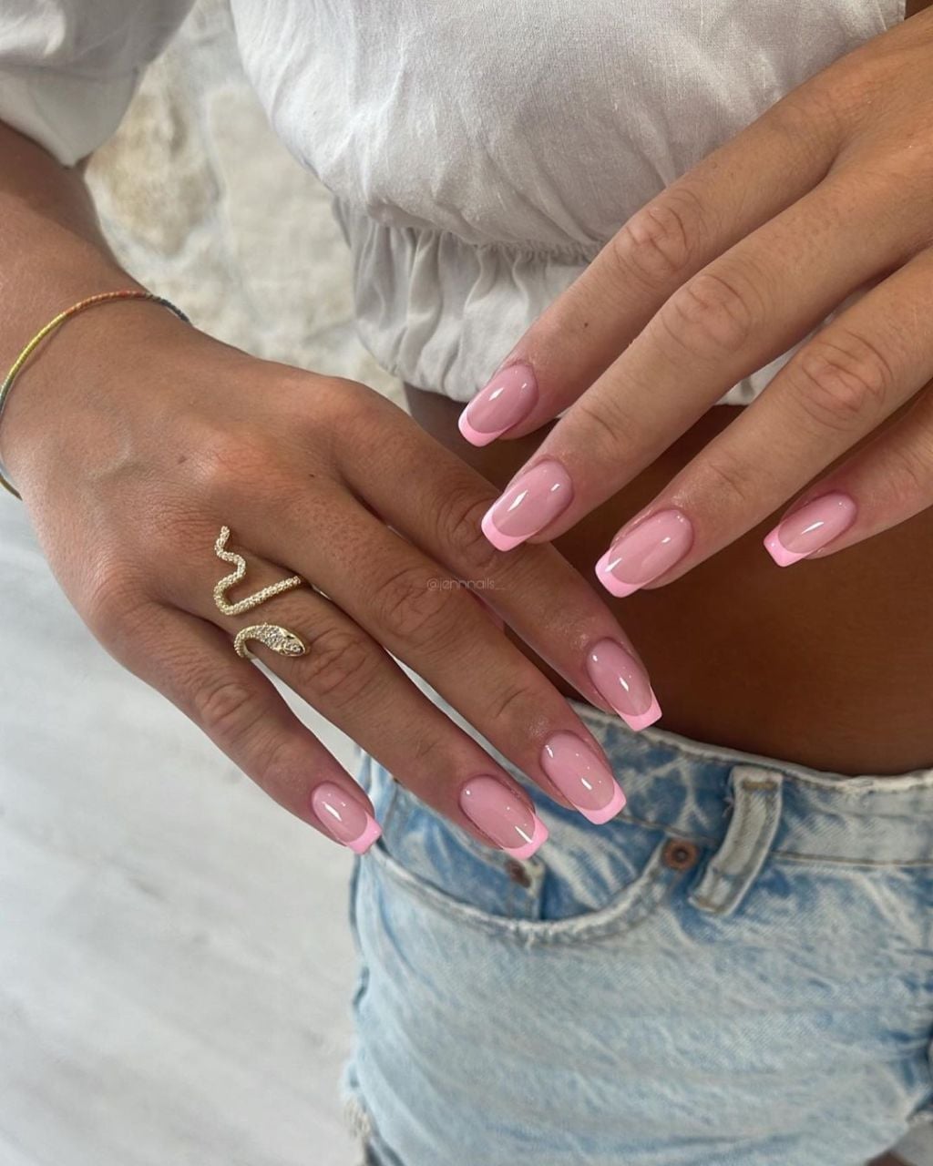 Short Square Classic White French Short Square Classic White French — Simple French Nails