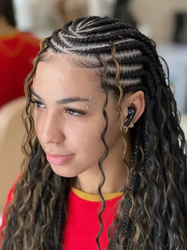 Heart-Shaped Scalp With Blonde Highlights — Simple Fulani Braids Hairstyles