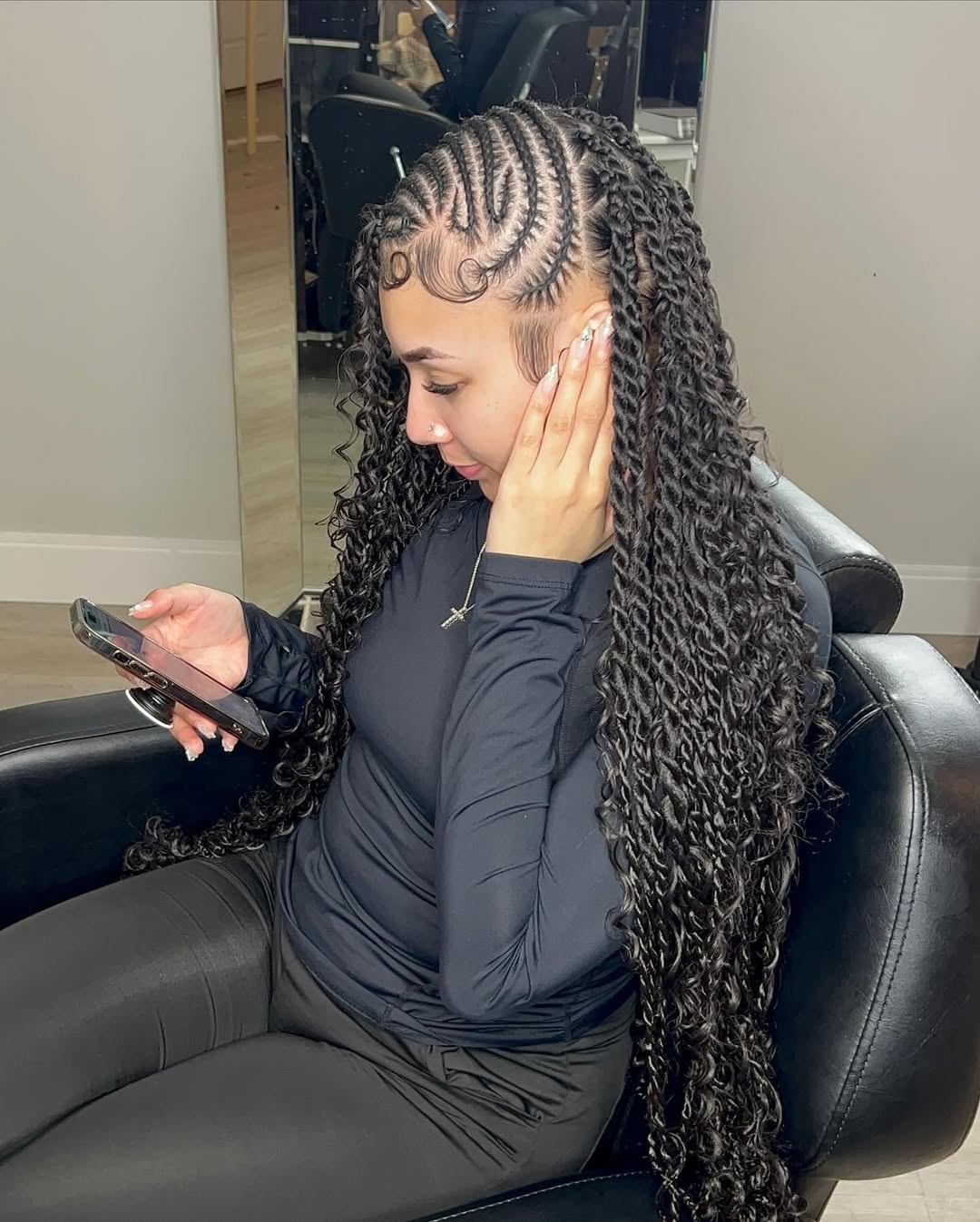 Long Fulani Twists With Loose Curly Ends — Simple Fulani Twists