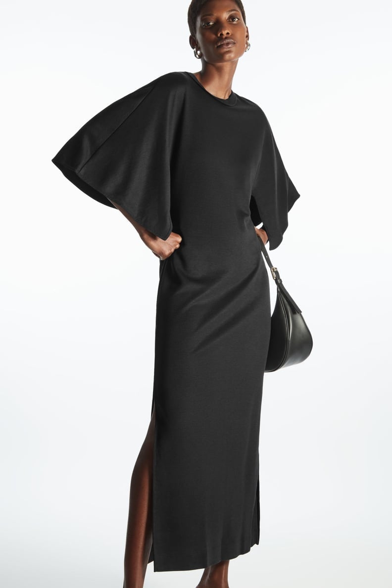 Long Sleeve Maxi Dress with Side Slit — Simple Funeral Outfits