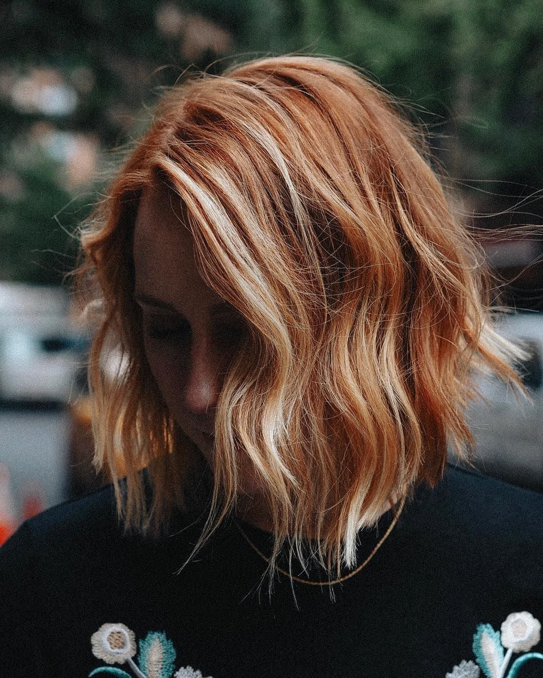 Chin Length Bob With Subtle Ginger Highlights Chin Length Bob With Subtle Ginger Highlights — Simple Ginger Highlights