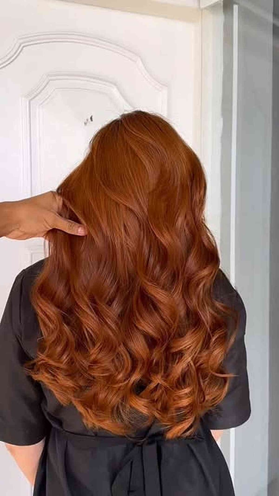Rich All-Over Red Shade With Shown From The Back Rich All-Over Red Shade With Shown From The Back — Simple Ginger Highlights