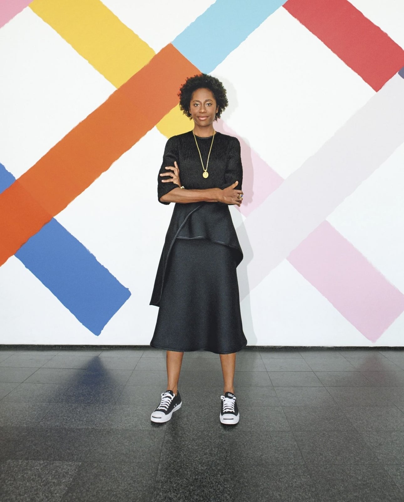 Chic Black Peplum Skirt with Sneakers Chic Black Peplum Skirt with Sneakers — Simple Going Out Outfits Black Women