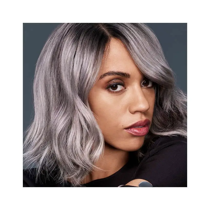 Collarbone Lob With Root Shadow Collarbone Lob With Root Shadow — Simple Gray Hair