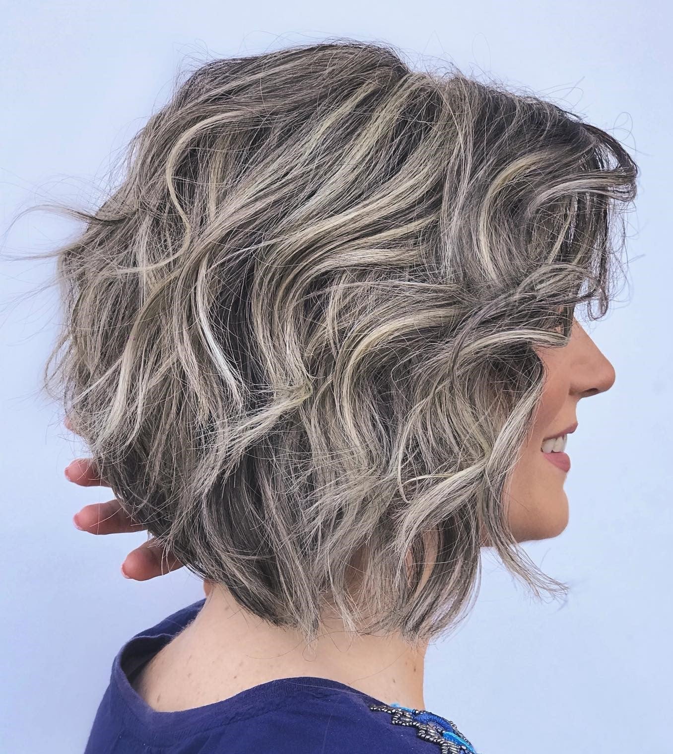 Textured Chin Bob All Over Gray — Simple Grey Highlights