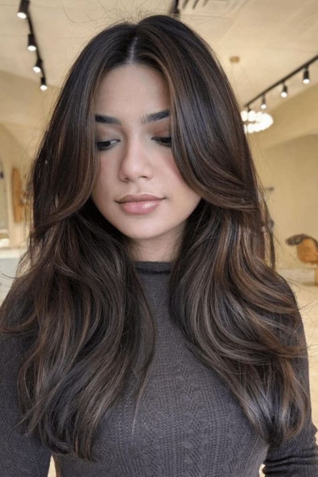 Air Dried Brown With Subtle Caramel — Simple Hair Color Chart