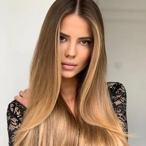 Thick Straight Dark Blonde Balayage — Simple Hair Color Chart