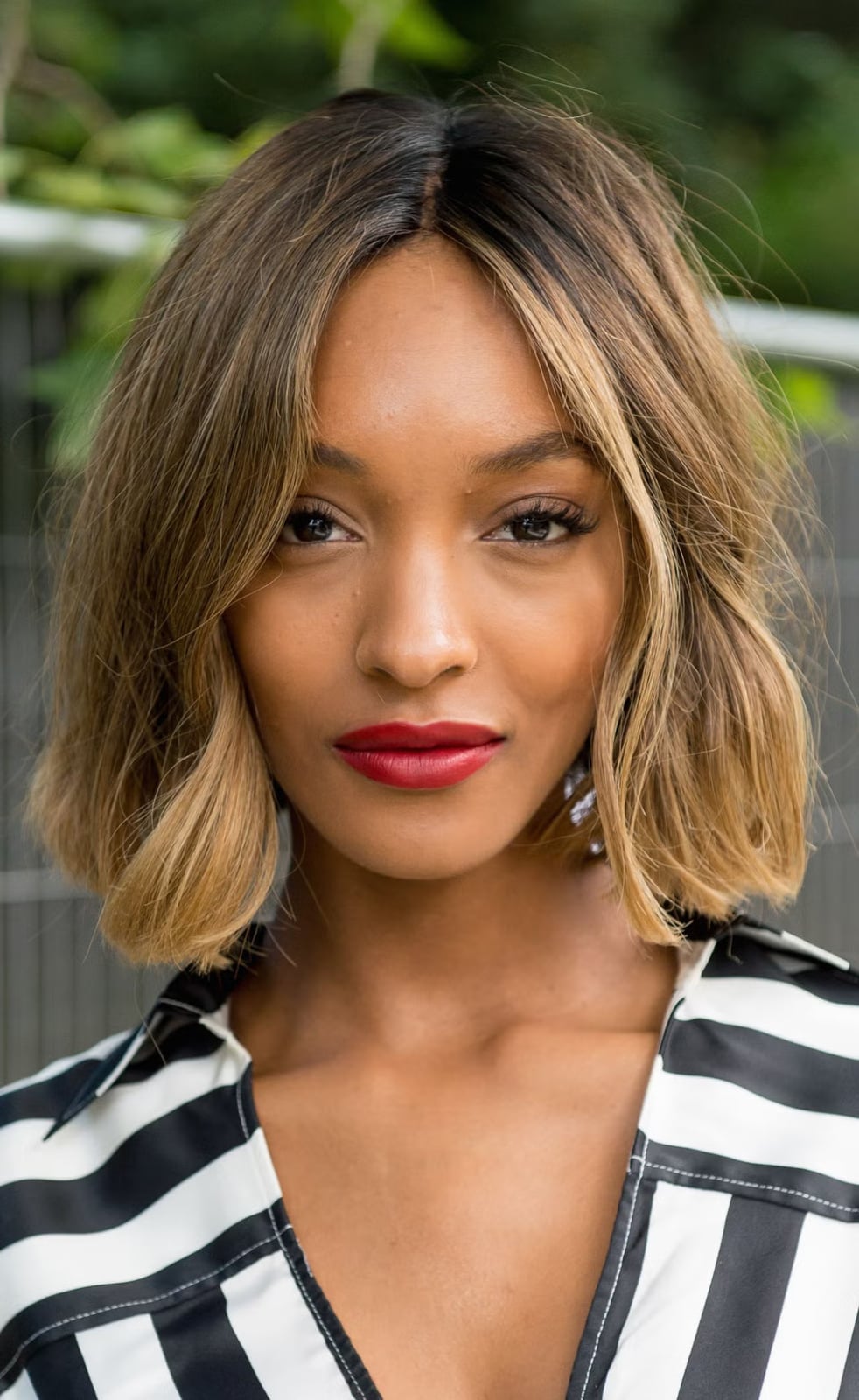 Angled Bob With Balayage and Curtain Bangs — Simple Hair Haircuts