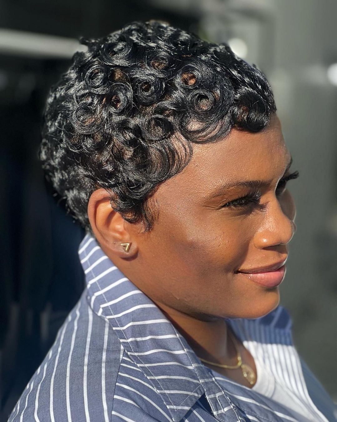 Short Pixie With Defined Finger Waves — Simple Haircuts for Black Women