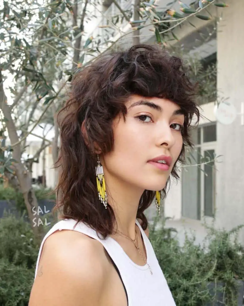 Choppy Shoulder Length Shag, Dark Brown — Simple Haircuts for Fine Hair