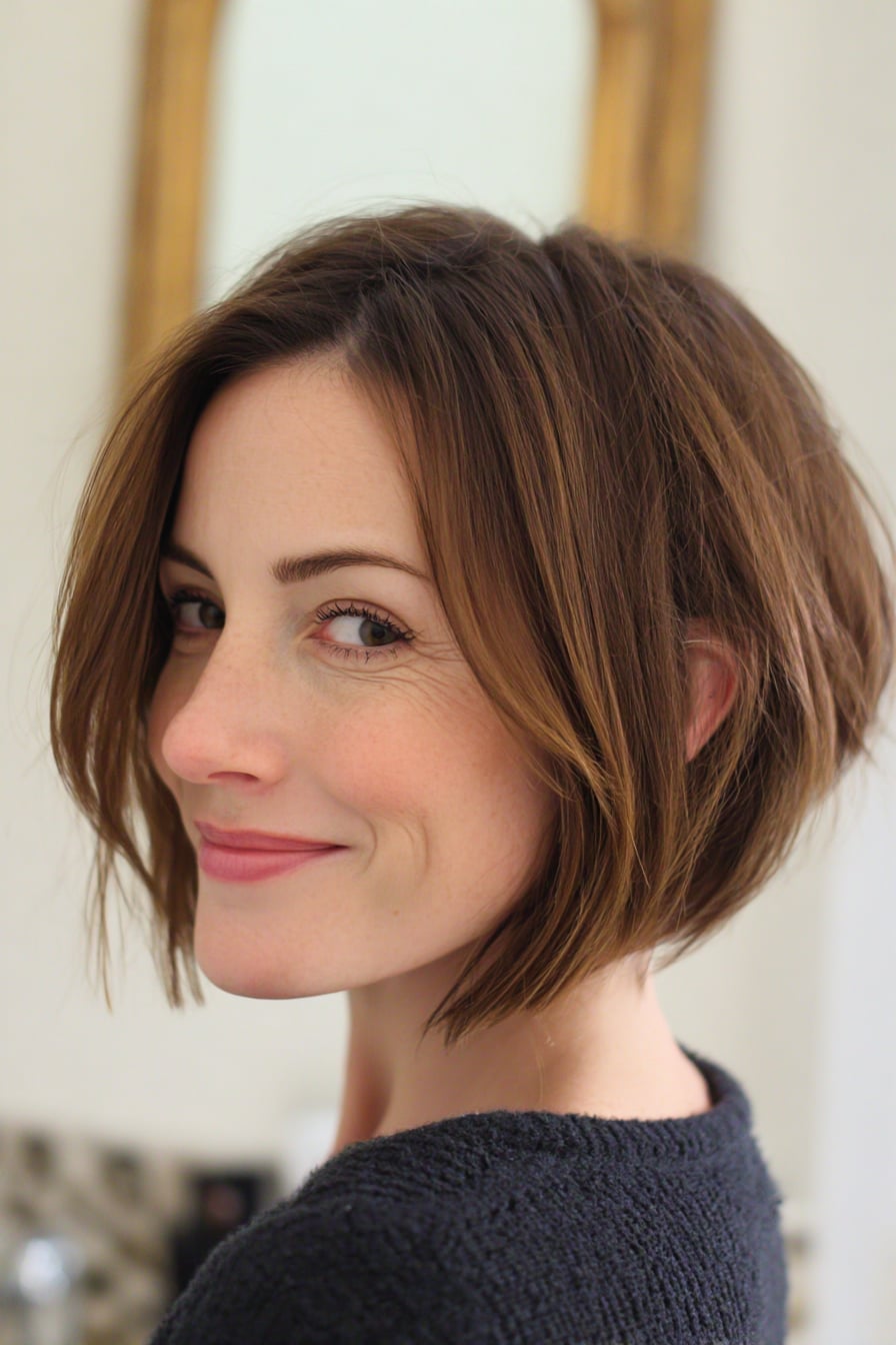 Rounded Chin Bob With Subtle Waves — Simple Haircuts for Fine Hair