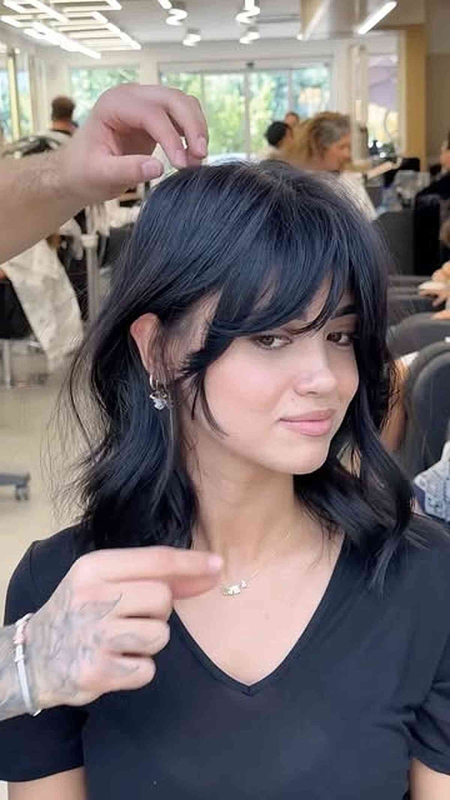Shoulder Length Layers Wispy Bangs Medium Brown — Simple Haircuts for Medium Hair