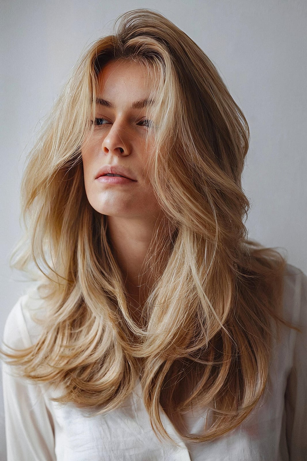 Mid-Back Layers With Face-Framing Bangs Mid-Back Layers With Face-Framing Bangs — Simple Haircuts for Thick Hair