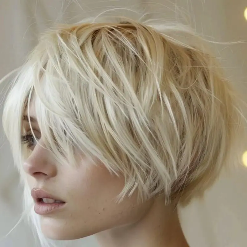 Textured Bob With Wispy Curtain Bangs Textured Bob With Wispy Curtain Bangs — Simple Haircuts for Thin Hair