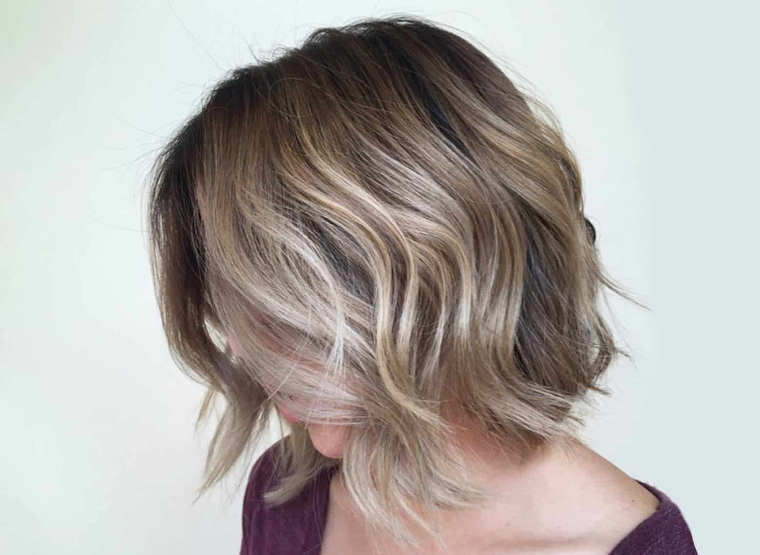 Dark Blonde Lob With Balayage Dark Blonde Lob With Balayage — Simple Haircuts for Thin Hair