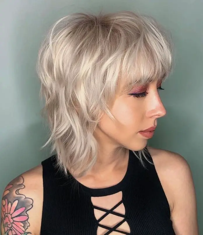 Ash Blonde Shag With Curtain Bangs Ash Blonde Shag With Curtain Bangs — Simple Haircuts for Thin Hair