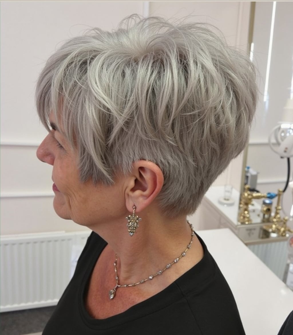 Short Layered Bob Ash Gray Short Layered Bob Ash Gray — Simple Haircuts for Women over 60