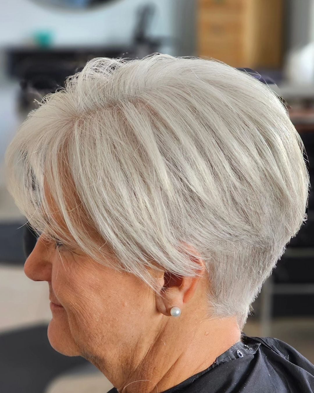 Short Layered Bob Platinum Blonde Short Layered Bob Platinum Blonde — Simple Haircuts for Women over 60