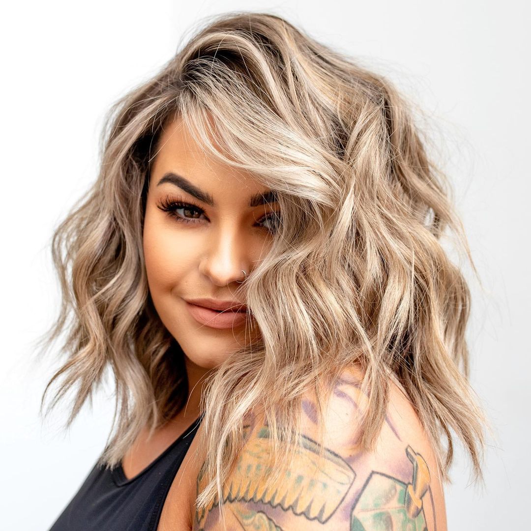 Medium Brown Long Bob With Layers — Simple Hairstyles for Round Face